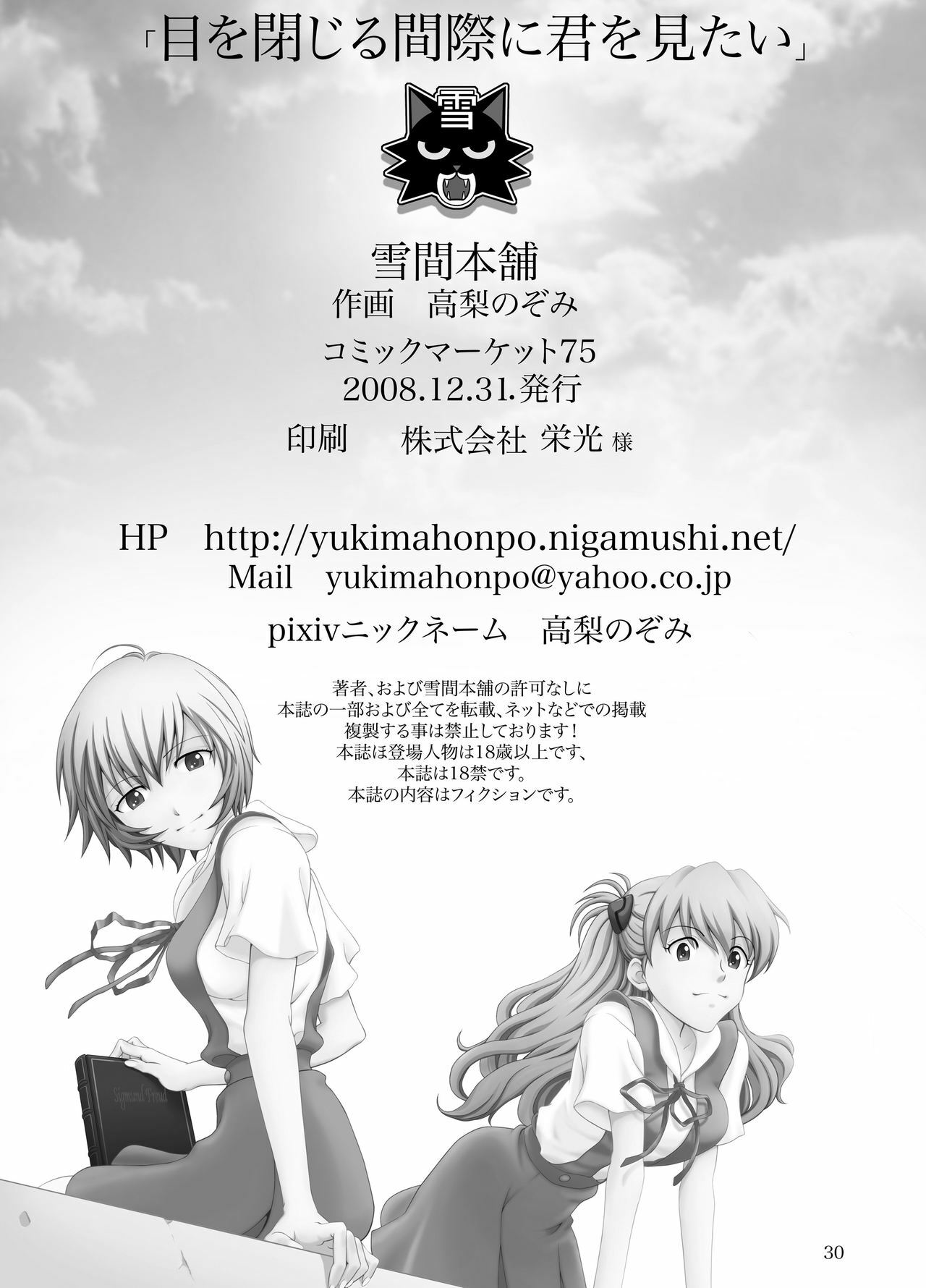 [Yukima Honpo (Takanashi Nozomi)] Me o Tojiru Magiwa ni Kimi o Mitai (Neon Genesis Evangelion) [Digital] page 29 full